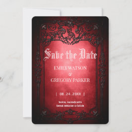Elgant Gothic Blauwgroen Rust Red ingelijst Save t The Date