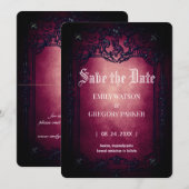 Elgant Gothic Blauwgroen Rust Red ingelijst Save t The Date (Voorkant / Achterkant)