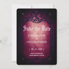 Elgant Gothic Blauwgroen Rust Red ingelijst Save t The Date