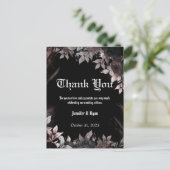 Elgant Gotisch Bourgondië Rood en Zwart Bloemen Briefkaart (Staand voorkant)