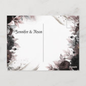 Elgant Gotisch Bourgondië Rood en Zwart Bloemen Briefkaart (Achterkant)