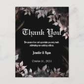 Elgant Gotisch Bourgondië Rood en Zwart Bloemen Briefkaart (Voorkant)