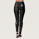 Elgant japanese style Black autumn asian Leggings (Achterkant)