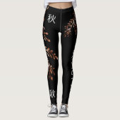 Elgant japanese style Black autumn asian Leggings (Voorkant)