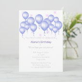 ELGANT MODERN BALLOON PAARS GLITTER BIRTHDAY KAART (Staand voorkant)