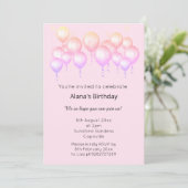 ELGANT MODERN BALLOON  PASTEL BIRTHDAY KAART (Staand voorkant)