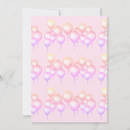 ELGANT MODERN BALLOON PASTEL BIRTHDAY KAART (Achterkant)