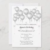 ELGANT MODERN DAMASK SILVER BALLOON Sparkle Kaart (Voorkant)