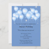 ELGANT NAVY MODERN SPRING BALLOON Sparkle Kaart (Voorkant)