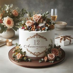ELGANTE GEDEmpte BLOEMENHULDE JAARLIJKS TAART 