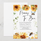 elgante Zonnebloem baby shower bij uitnodiging (Voorkant / Achterkant)