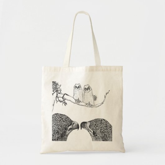 ELGF HARRIET + M15 HEY OWLS IK GEEF GEEN HOOT! TOTE BAG (Voorkant)