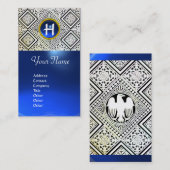 ELGF, MONOGRAM, blauwe saffier Visitekaartje (Voorkant / Achterkant)