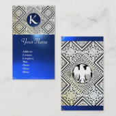 ELGF, MONOGRAM, blauwe saffier Visitekaartje (Voorkant / Achterkant)