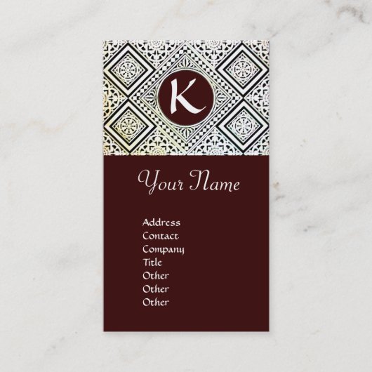 ELGF, MONOGRAM bruin Visitekaartje (Voorkant)