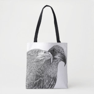 ELGF'S HARRIET + M FURRY FEATHER & FRIENDS 2 SIE TOTE BAG