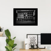 Elgin Building nr. 3 met rand Poster (Thuiskantoor)