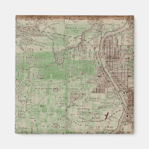 Elgin Illinois 1870 Plat Map Fox Downtown Magneet