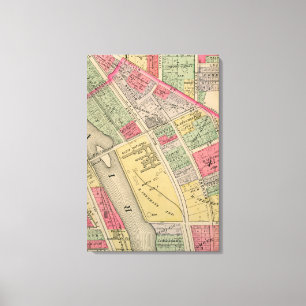 Elgin Illinois 1871 Map Elgin Watch Factory Canvas Afdruk