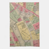 Elgin Illinois 1871 Map Elgin Watch Factory Theedoek (Verticaal)