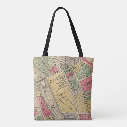 Elgin Illinois 1871 Map Elgin Watch Factory Tote Bag (Achterkant)
