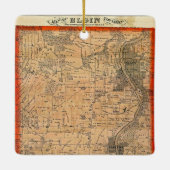 Elgin Illinois 1871 Map Keramisch Ornament (Achterkant)