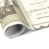 Elgin Illinois 1880's Sepia Club Invitations Party Cadeaupapier (Rol Hoek)