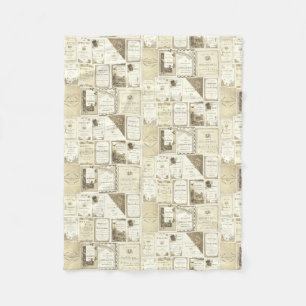 Elgin Illinois 1880's Sepia Club Invitations Party Fleece Deken