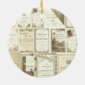 Elgin Illinois 1880's Sepia Club Invitations Party Keramisch Ornament (Achterkant)