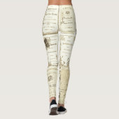Elgin Illinois 1880's Sepia Club Invitations Party Leggings (Achterkant)