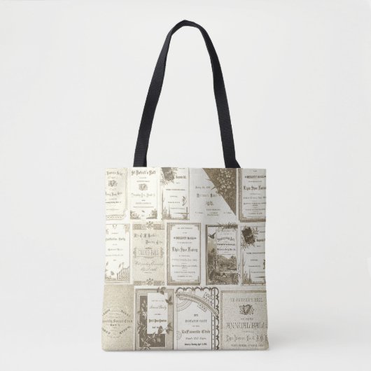 Elgin Illinois 1880's Sepia Club Invitations Party Tote Bag (Voorkant)