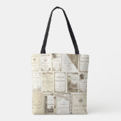 Elgin Illinois 1880's Sepia Club Invitations Party Tote Bag (Achterkant)