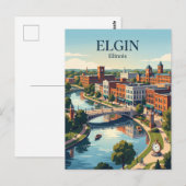 Elgin, Illinois Briefkaart (Voorkant / Achterkant)