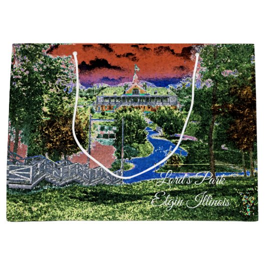 ELGIN ILLINOIS LORDS PARK PAVILION 1920'S ART UITZ GROOT CADEAUZAKJE (Voorkant)