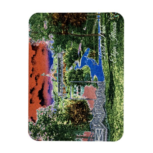 ELGIN ILLINOIS LORDS PARK PAVILION 1920'S ART UITZ MAGNEET (Verticaal)