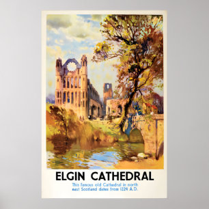 Elgin Kathedraal Schotland Poster Vintage Reizen