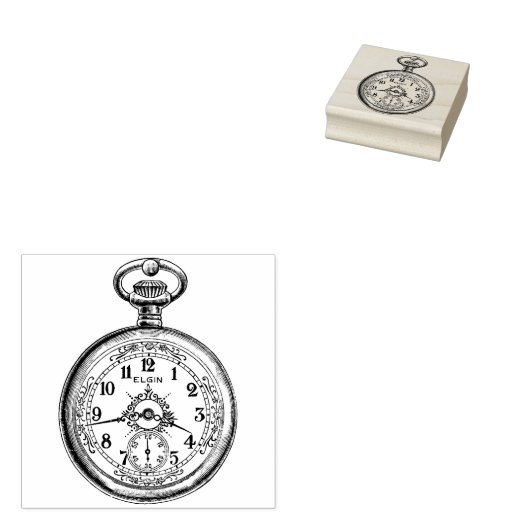  Elgin Old Watch Stamp Rubberstempel (Gestempeld)