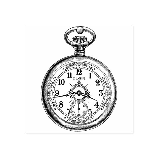Elgin Old Watch Stamp Rubberstempel (Afrduk)