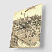 Elgin Watch Factory 1871 Afbeelding Elgin Illinois Vierkante Klok (Hoek)