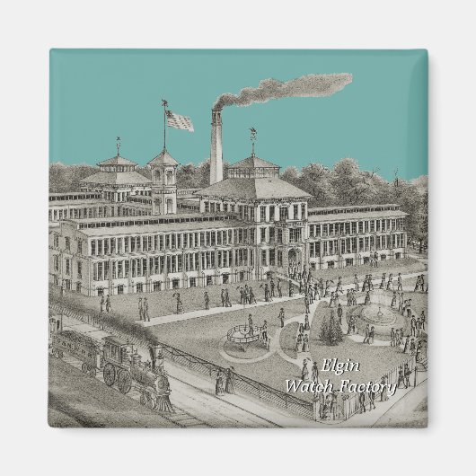 Elgin Watch Factory Elgin Illinois 1871 Magneet (Voorkant)