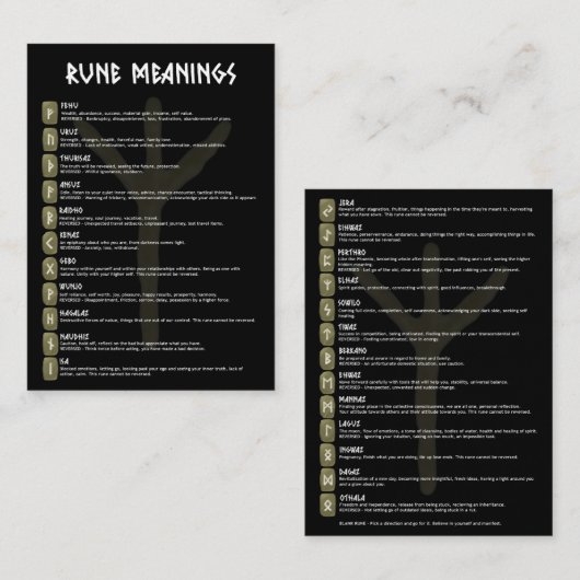 Elhaz Rune Symbol Betekenis Kaarten Visitekaartje (Voorkant / Achterkant)