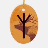 Elhaz Viking Rune Yule Ornament - Bescherming! (Voorkant)