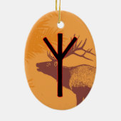 Elhaz Viking Rune Yule Ornament - Bescherming! (Achterkant)