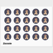 Eli de zoete bloem kroon gouden labradoodle ronde sticker (Vel)