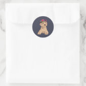 Eli de zoete bloem kroon gouden labradoodle ronde sticker (Tas)