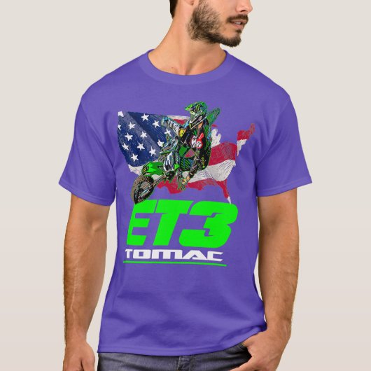 ELI ET3 TOMAC USA FLAG 450SX MOTOCROSS ET1 T-SHIRT (Voorkant)