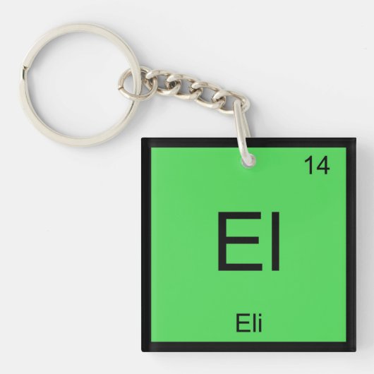 Eli Name Chemistry Element Periodieke Tabel Sleutelhanger (voorkant)