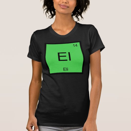 Eli Name Chemistry Element Periodieke Tabel T-shirt (Voorkant)
