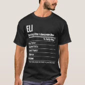 Eli Nutritional Facts Serving Size Calories T-shirt (Voorkant)