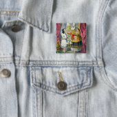 Eli ondervraagt Samuel over het gezichtsvermogen v Vierkante Button 5,1 Cm (In situ)